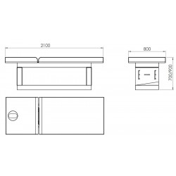 Table massage TM21 dimensions