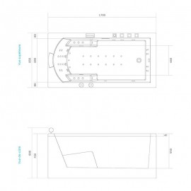 Dimensions baignoire balnéo Pro N20