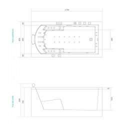 Dimensions baignoire balnéo Pro N20