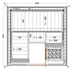 Plan sauna Harvia S1616SV