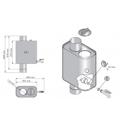 Dimensions réserve eau poêle bois