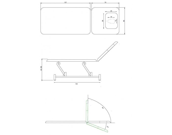 Table de soins de kinésithrapie structure acier Santé Forme