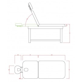 Dimensions table de massage tM16