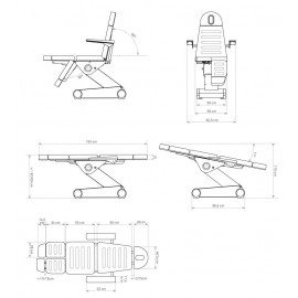 Dimensions du fauteuil de pédicure FP10