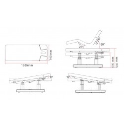 Dimensions de la tale  de massage TM42