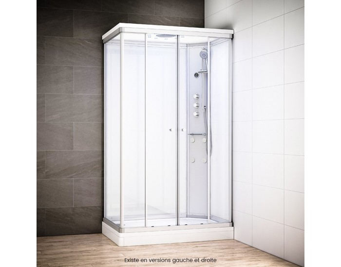 Cabine douche hydromassante avec pluie tropicale intégrée de 95