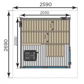 Sauna Solide Vision dimensions