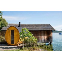 Sauna extérieur avec poêle à bois