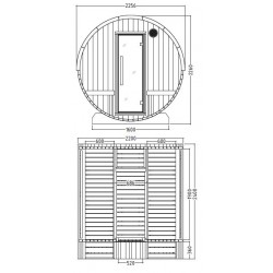 Dimensions sauna ST3