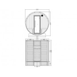 Plan du sauna tonneau ST4