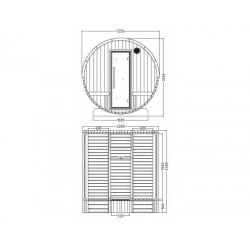 Plan du sauna tonneau ST4