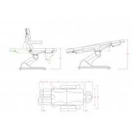 Dimensions fauteuil podologie FP46