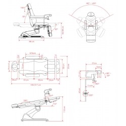 Dimensions fauteuil de gynécologie FP75