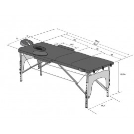 Table massage pliante en bois TM14 dimensions