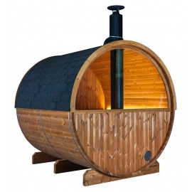 sauna tonneau st2 avec poele a bois