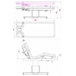 Dimensions de la table de massage TM48