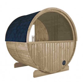 Sauna tonneau S14 avec demi vitre