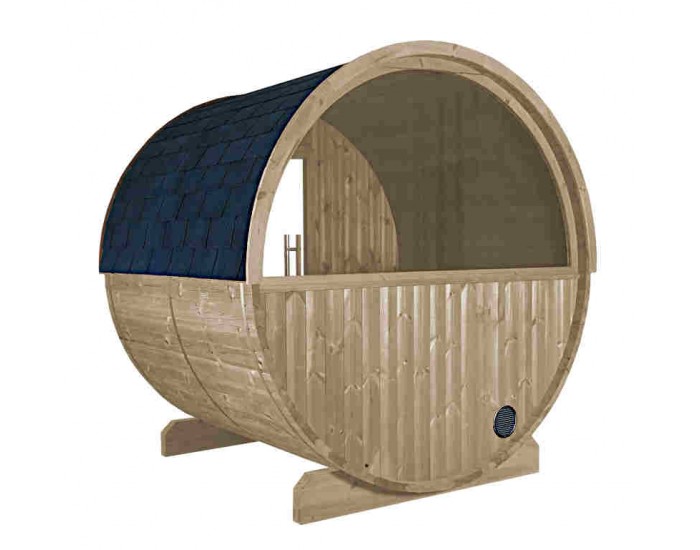 Sauna tonneau S14 avec demi vitre