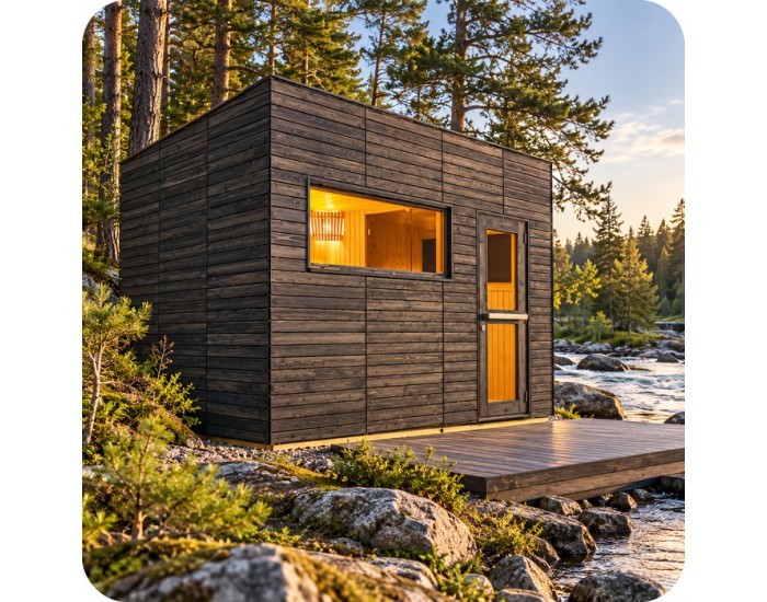 Sauna design extérieur Mountain L Panoramique