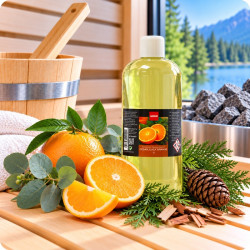 Senteur cèdre eucalyptus orange sauna