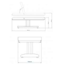 Table kinésithérapie TK17 dimensions