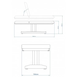 Table kinésithérapie TK17 dimensions