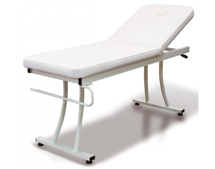 Table massage en acier blanc avec dérouleur pour rouleau de papier