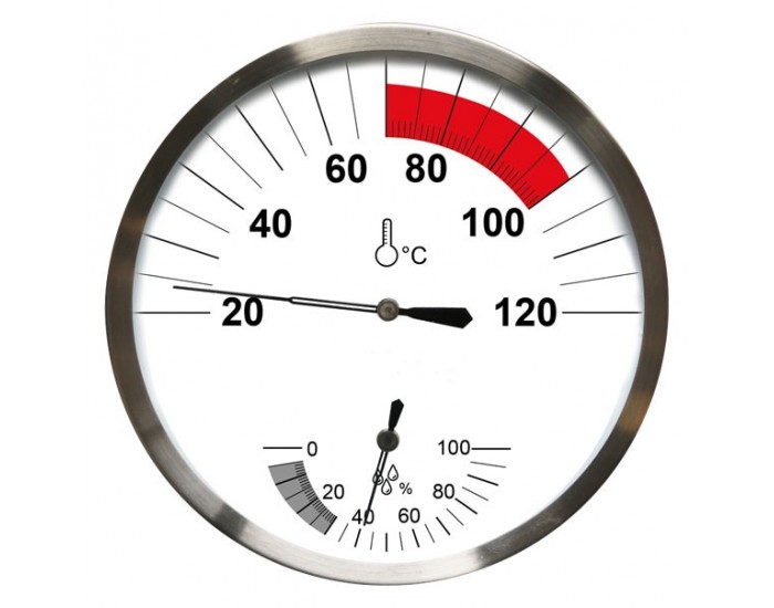 Thermomètre hygromètre metal sauna TH60