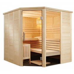 Sauna massif avec porte d'angle A2020R