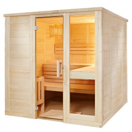 Sauna en panneaux de bois massif