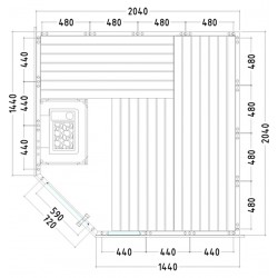 Sauna massif K2020R