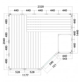 Plan sauna massif P2020