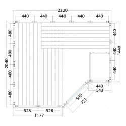 Plan sauna massif P2020