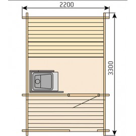 Plan sauna extérieur Kuikka