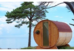 Sauna tonneau en bois massif